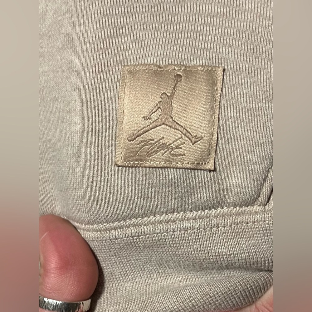 Jordan Flight Satin Lined Oversized Hoodie Gold Accents Cotton Boxy Comfy Cozy - Picture 5 of 12